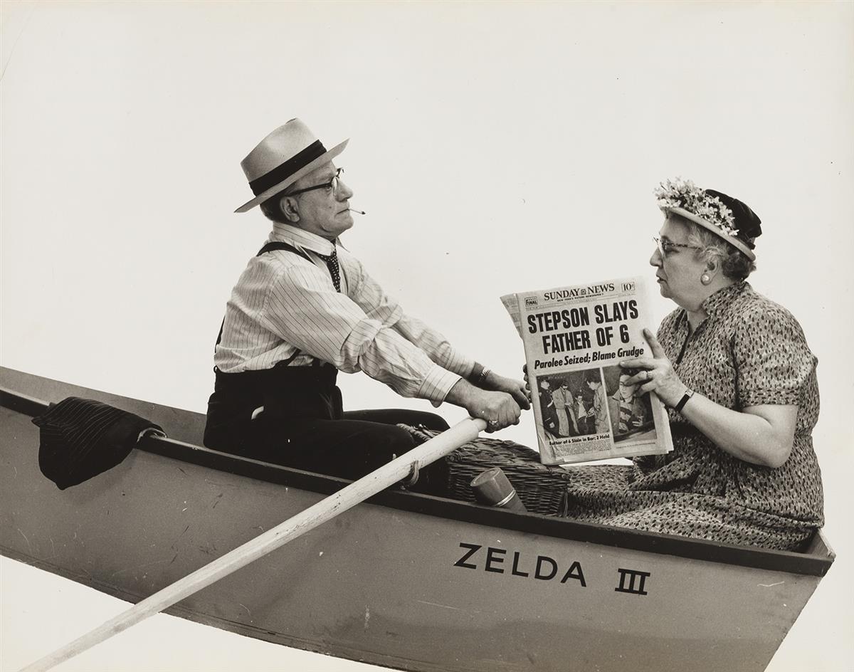 HOWARD ZIEFF (1927-2009) Couple in boat from the Daily News series.